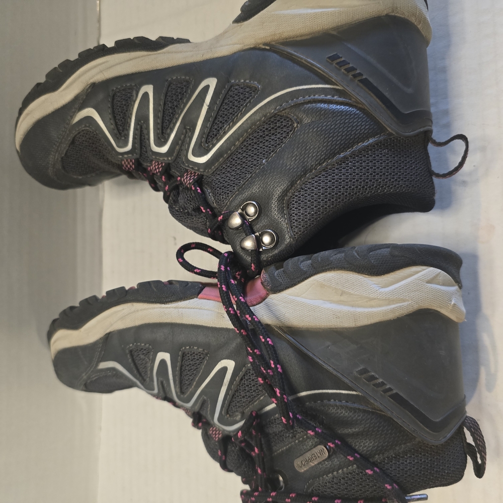 Magellan Outdoors Black and Pink Lace Up Boots with Ankle Support